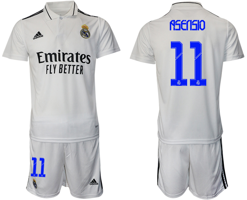 Men 2022-2023 Club Real Madrid home white #11 Adidas Soccer Jersey